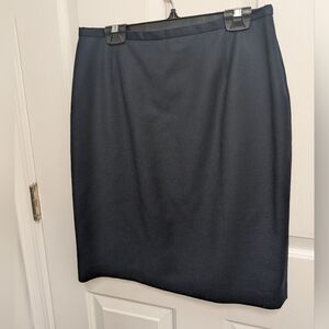 Women's Navy Blue Wool Pencil Skirt Size 10 Devonshire Cream